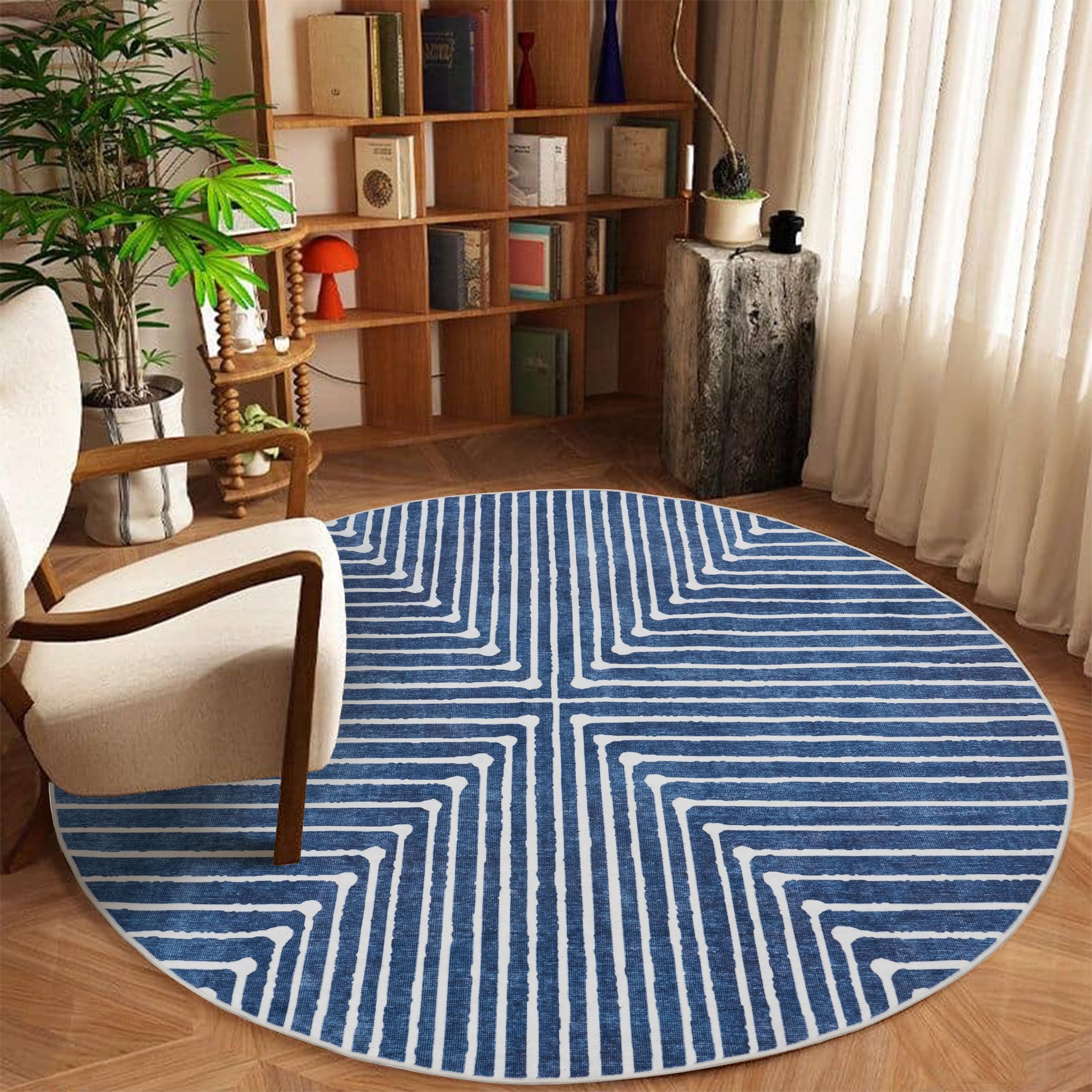 GLN Rugs Contemporary Collection - Machine Washable Area Rug, Contemporary Washable, Non Slip, Low Pile Chenille Rug, Living Room, Bedroom, Kitchen
