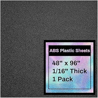Frienda 1 Pack 48" X 96" X 1/16" ABS Black Plastic Sheet Two Sided Textured Thick DIY Materials Flexible Moldable Plastic Panel for DIY Home Decor, Automotive, Industrial, Handcrafts