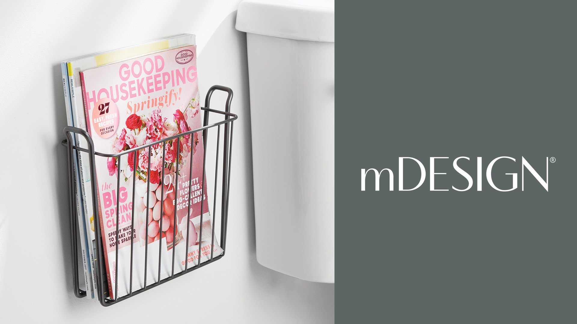Amazon.com: mDesign Metal Wall Mount Decorative Magazine Rack