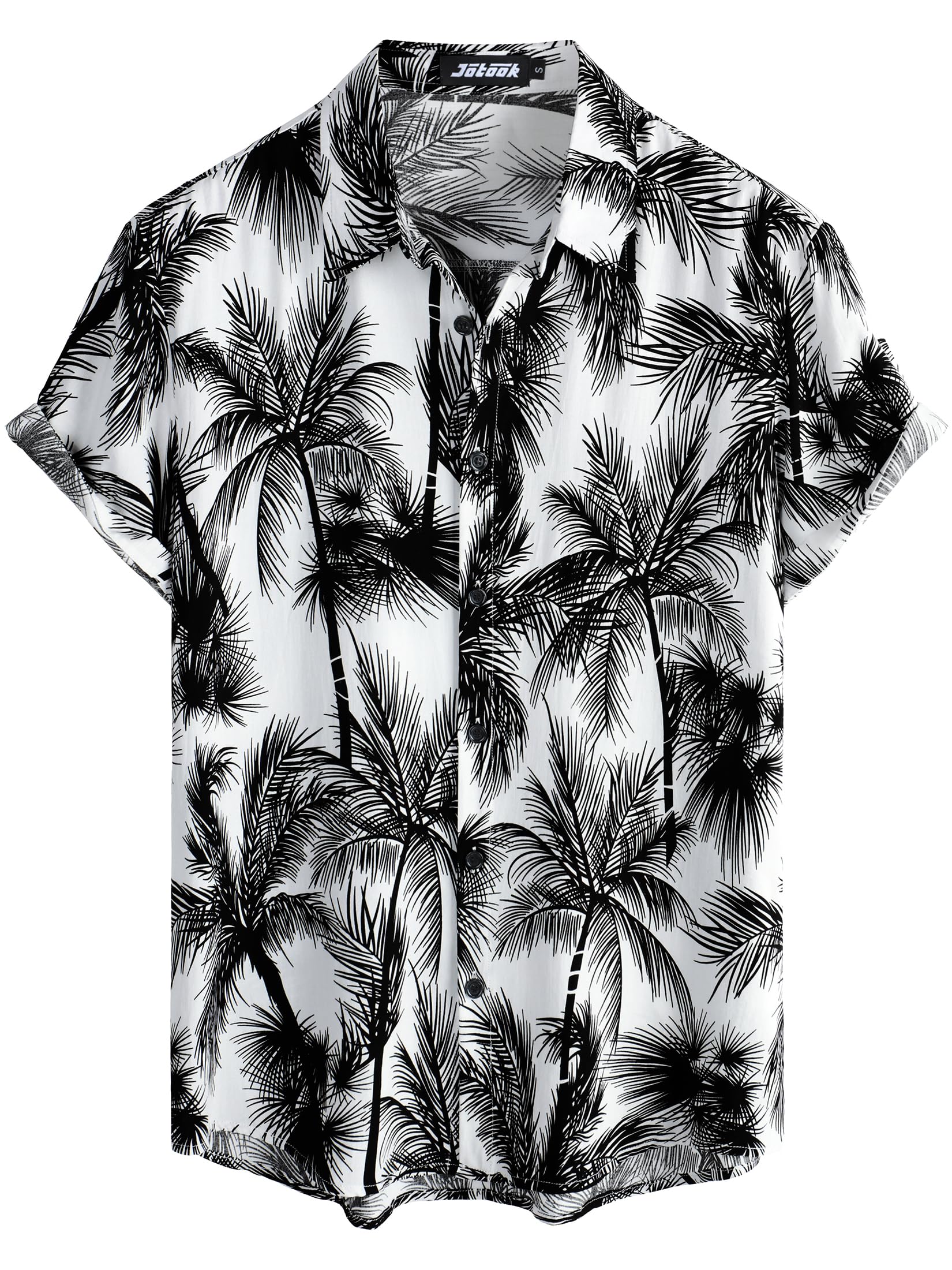 JOTOOK Mens Hawaiian Shirt Short Sleeve Button Down Tropical Shirts Casual Floral Summer Beach Shirt