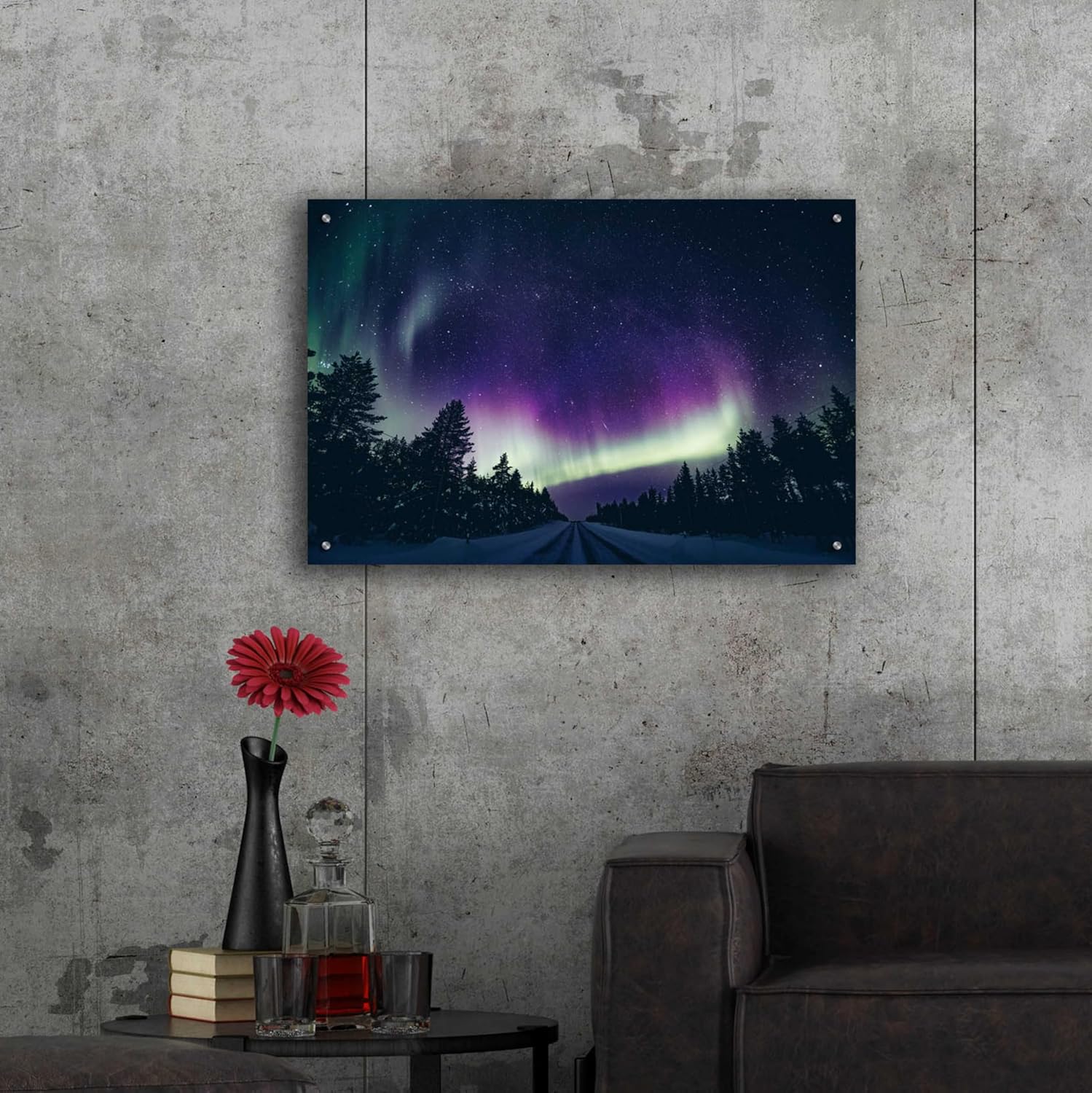 Epic Art 'Colorful Polar Arctic Northern Lights' by Epic Portfolio, Acrylic Glass Wall Art, 36"x24"
