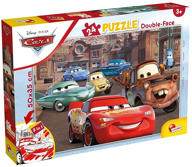 Lisciani - Puzzle DISNEY Cars - Personajes de Autos - Puzzle Progresivo - Juego Educativo - Para Niños a Partir de 3 Años - Caja Especial Autocorrectora - Fabricado en Italia