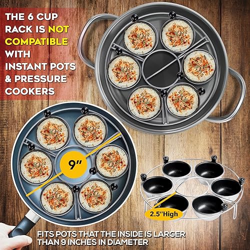 Miniatura 10 de Eggssentials Inserto para cazador furtivo de huevos de acero inoxidable para cocinar huevos escalfados, taza para escalfar huevos sin PFOA,