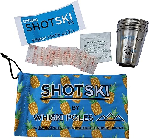 Miniatura 2 de SHOTSKI Kit oficial convierte al instante tu equipo diario en un esquí de tiro! Vasos de chupito de acero inoxidable extraíbles e inastillables, se