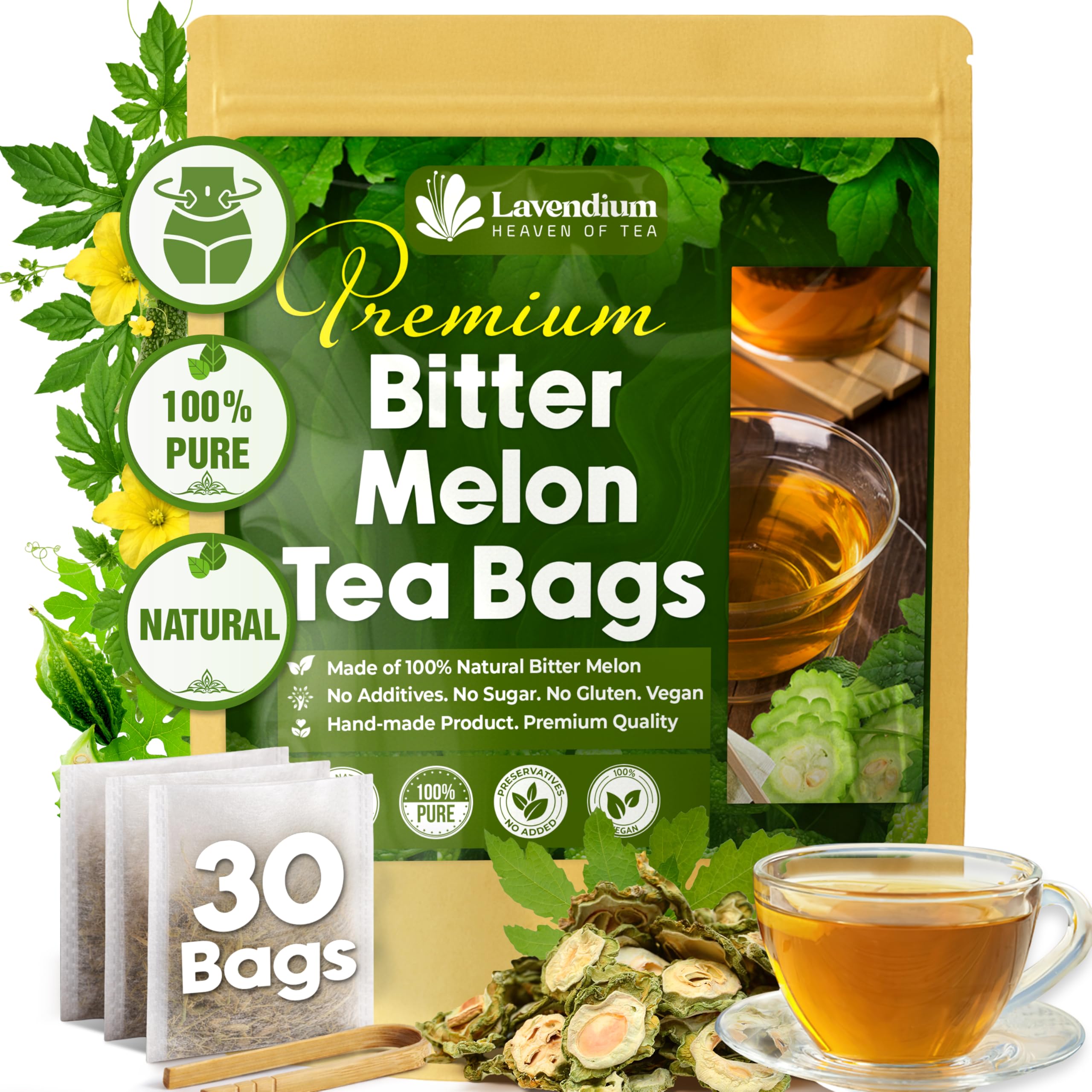 Amazon.com : Lavendium, Premium 30 Tea Bags Bitter Melon Fruit
