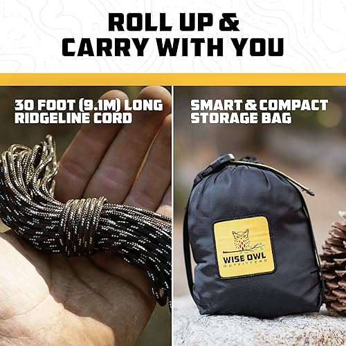 Miniatura 5 de Wise Owl Outfitters Red para hamacas, mosquitera SnugNet para hamacas, calidad premium, impermeable, malla con cremallera de doble cara, equipo