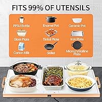 Vista 5 de Food Warming Mat (XL 24"x16"), Food Warmers for Parties Buffet and Daily Use, Full Surface Warm Evenly Electric Warming Tray with Button Temperature