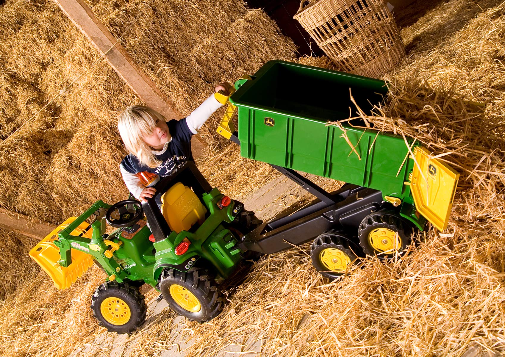 Rolly Toys - 12 509 8 - Remorque - Rollycontainer John Deere - Deux Essieux, Vert