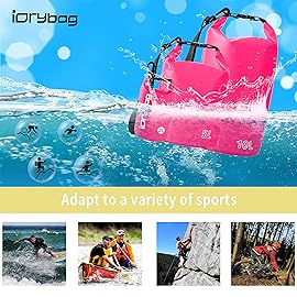 IDRYBAG Dry Bag for Kayaking Waterproof 2L/5L/10L/15L/20L, Small Dry Sack Waterproof Bag for Boating
