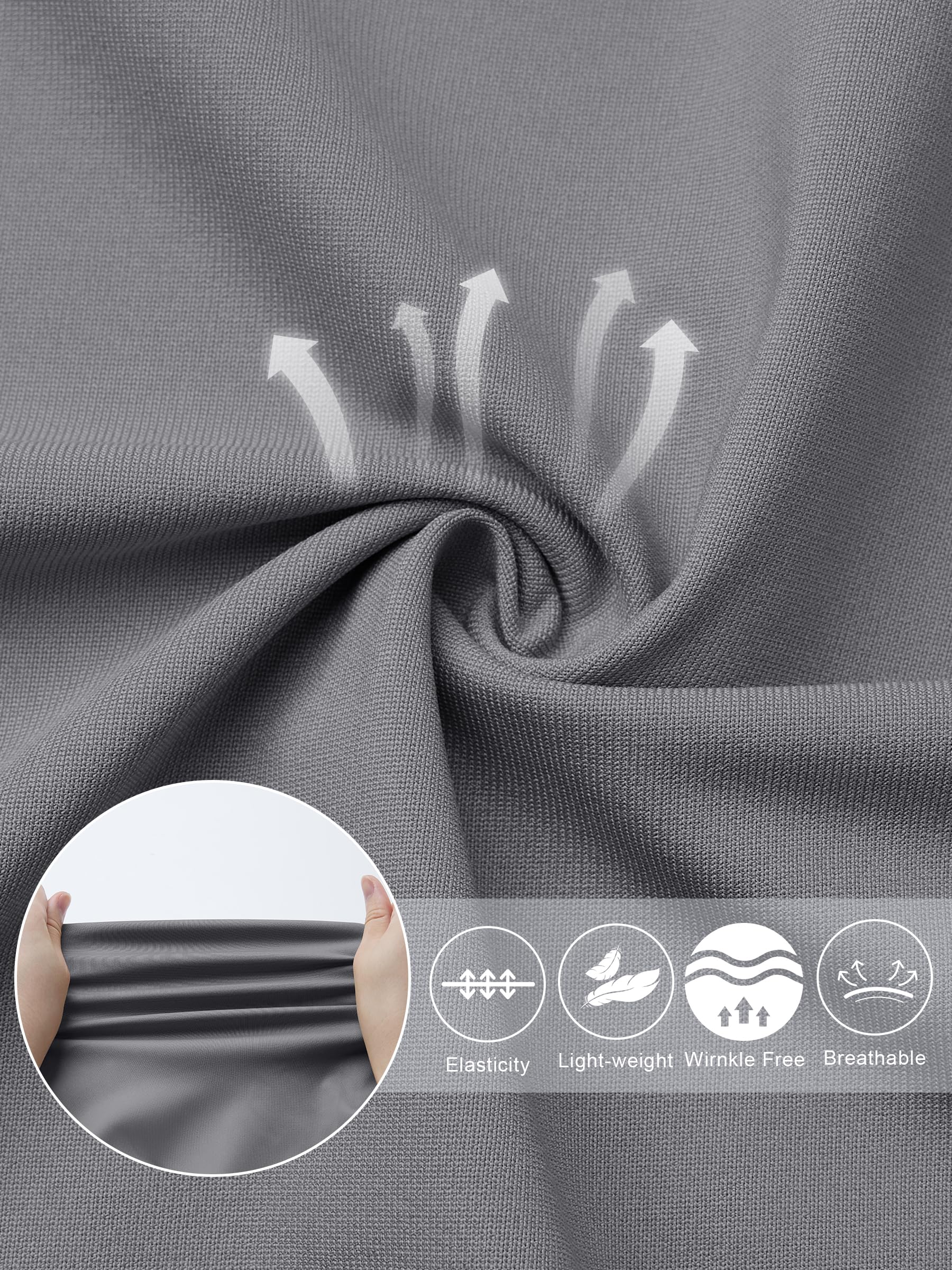 Libin Pantalon habillé pour femme 73,7 cm, 78,7 cm, extensible, jambe droite, pantalon de travail, pantalon de golf décontracté pour le bureau, le travail, le voyage, léger, gris foncé, 38