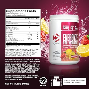 Dymatize Elite 100% Whey Protein Powder, Gourmet Vanilla, 2 Pound Energyze Pre-Workout, Strawberry Lemonade, 30 Servings Bundle