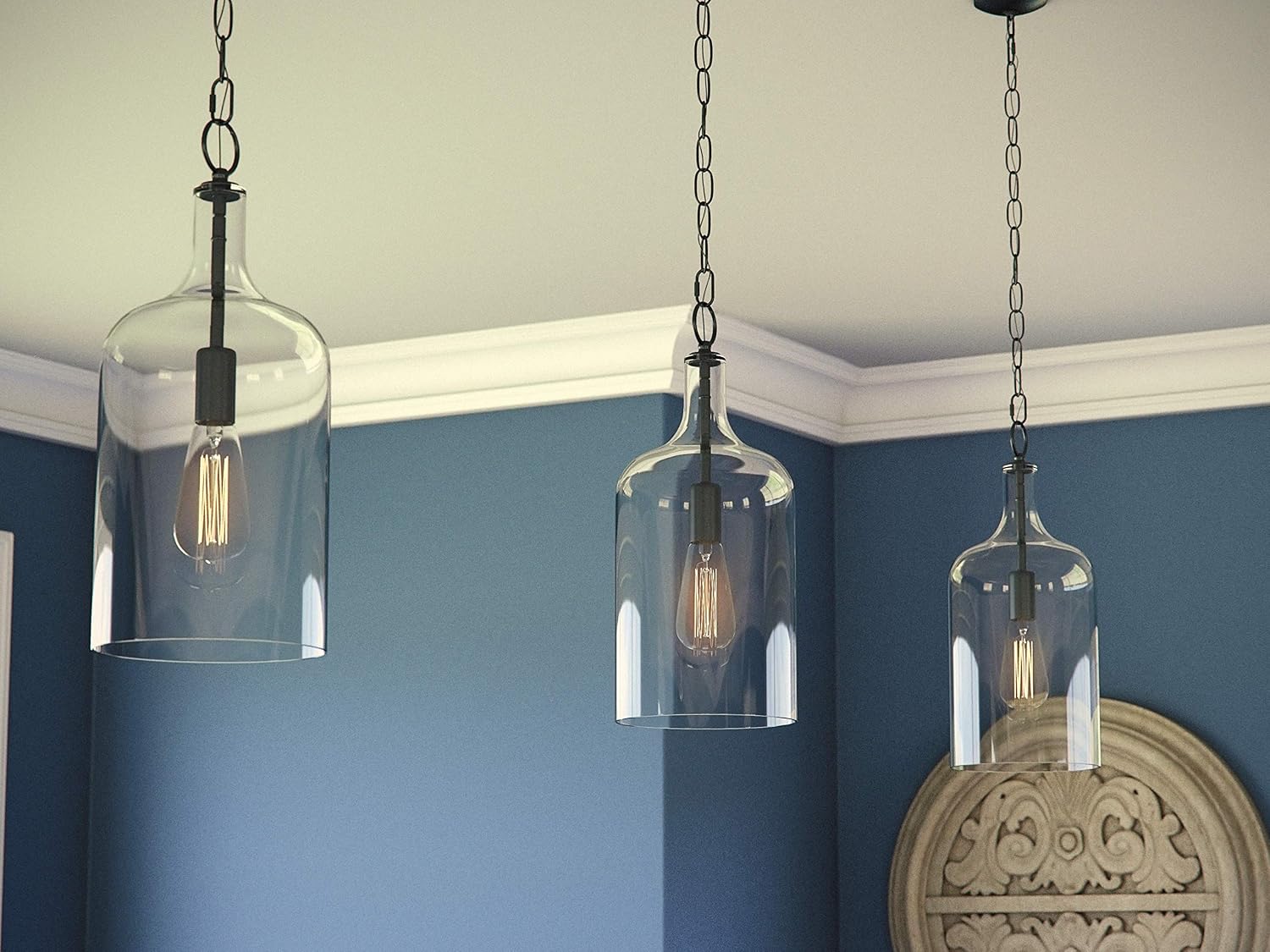 Kenroy Home Capri 1 Light Mini Pendant with Blackened Oil Rubbed Bronze Finish, Casual Style, 15.25" Height, 6.125" Width, 6.125" Depth