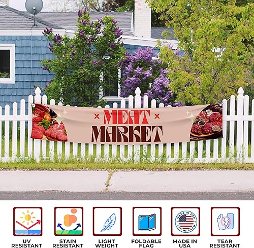 Miniatura 9 de Mavis - Pancartas grandes y carteles para tienda de helados para exteriores, impresión de poliéster con 4 agujeros para colgar fácilmente en