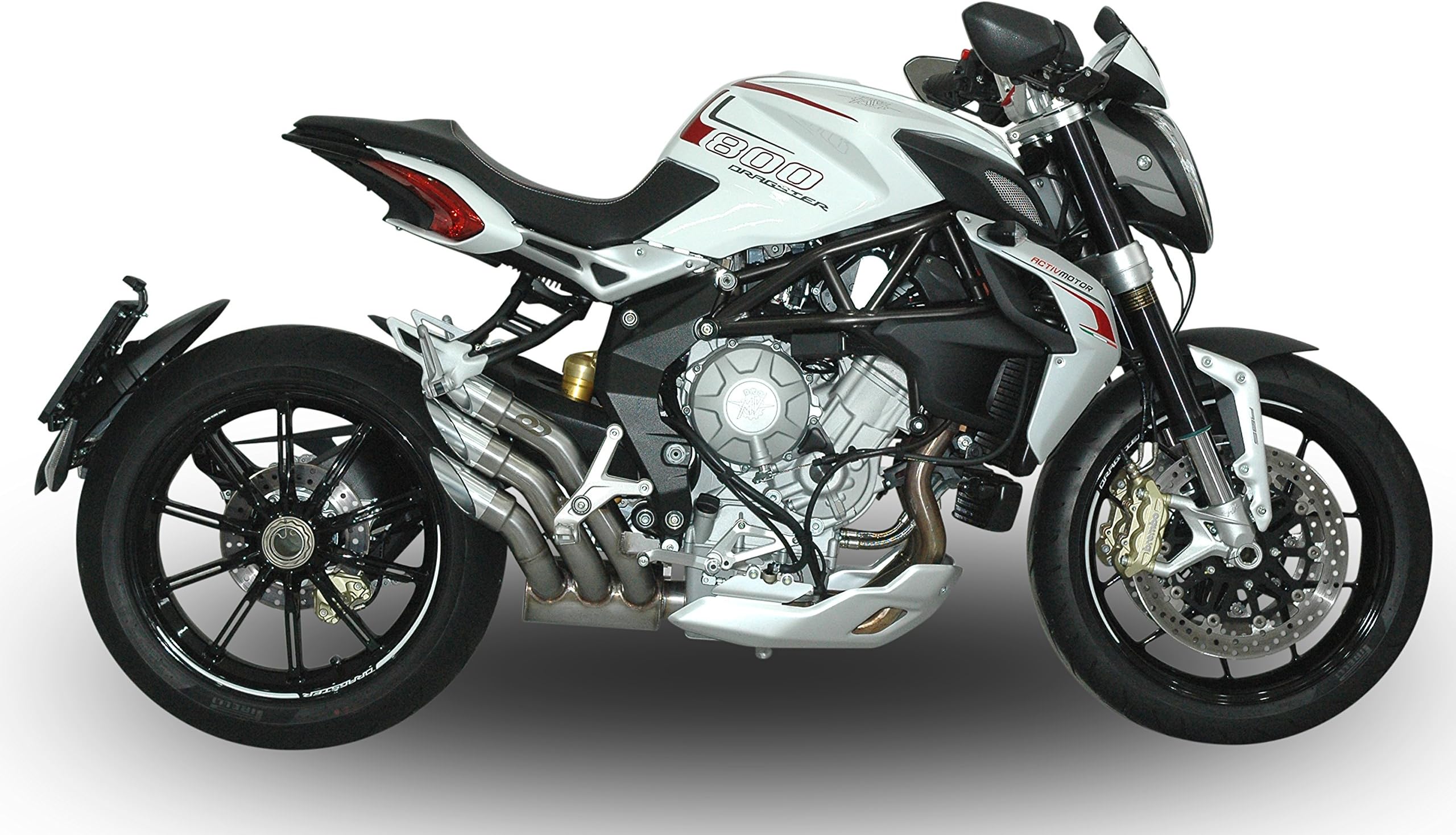 MV-AGUSTA BRUTALE, RIVALE, DRAGSTER, F3 2013-2016 Slip-on POWER GUN 3 muffler set (SILVER version)