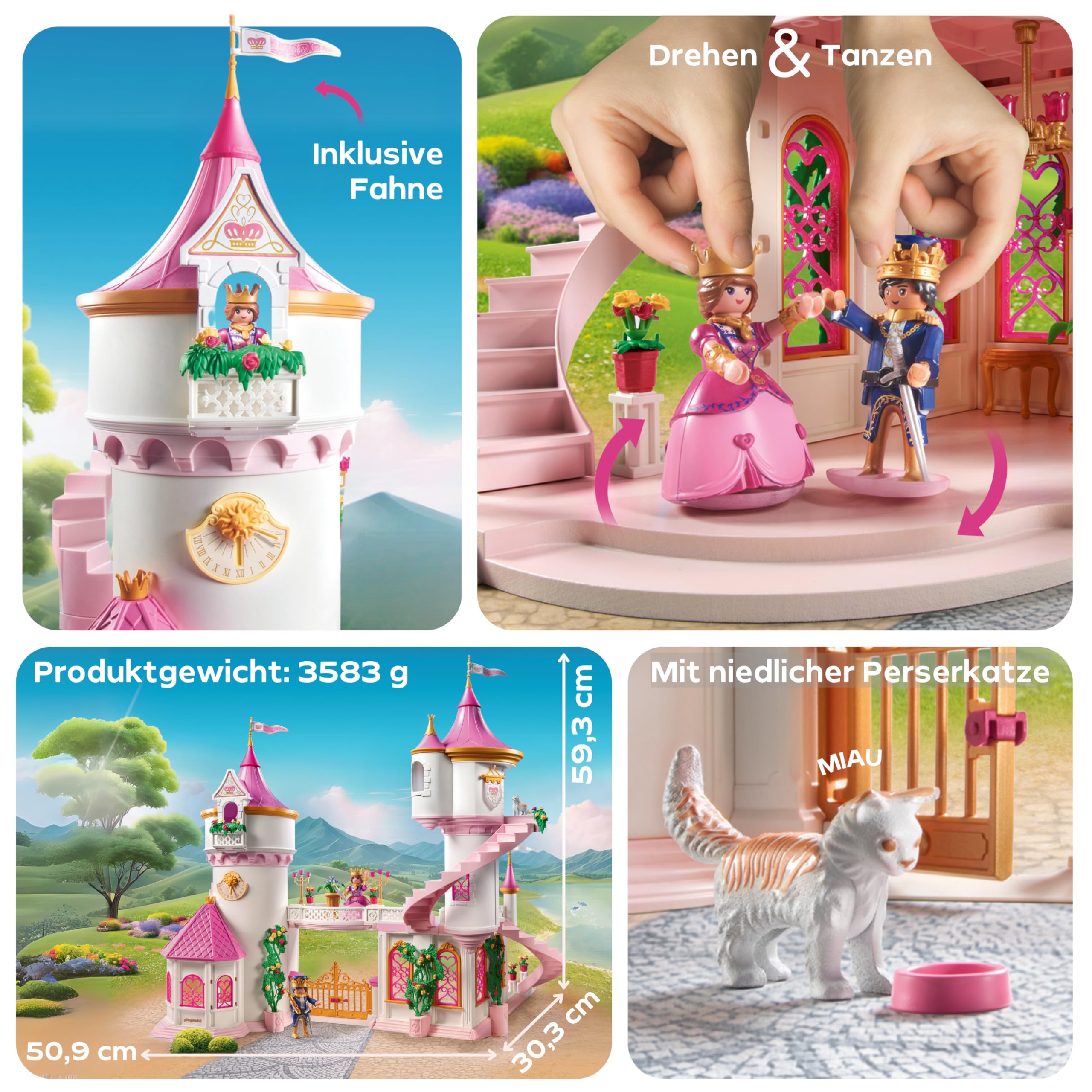 PLAYMOBIL Princess Magic Prinzessinnenschloss mit Königspaar Spielset für Kinder ab 4 Jahren 71845