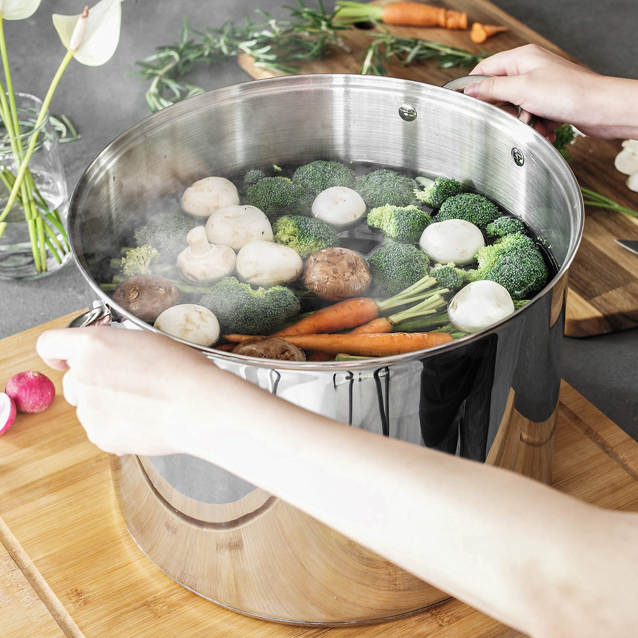 Ribelli Pentola ca. 20L – Utilizzabile Come bollitore per gulasch o zuppa – Pratico pentola da Cucina per Molti Piani Cottura, eccetto induzione