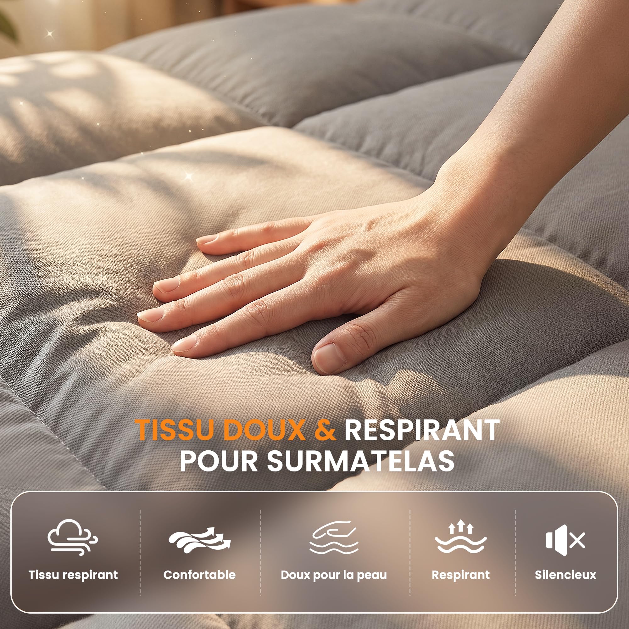 Wowttrelax Surmatelas 160x200x8 Ultra-Doux