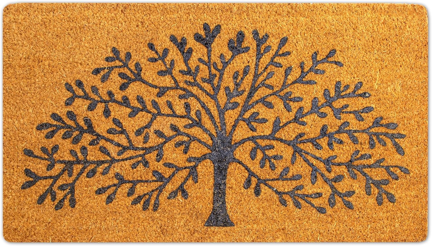Coir Doormat, 16''x27.5'', Tree of Life, Outdoor Indoor Welcome Mat for Home Entrance