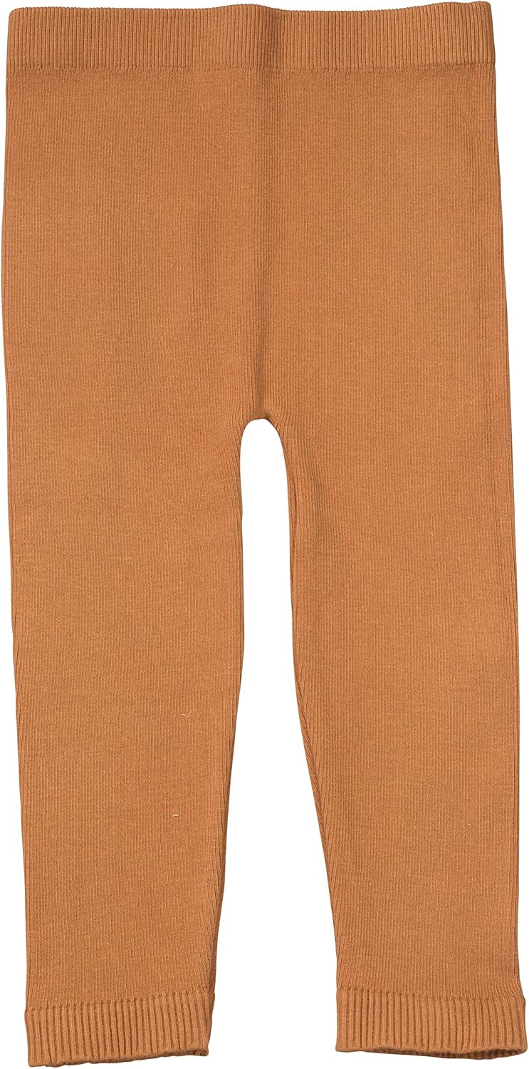 Silky Toes Baby Leggings, Toddler Seamless Soft Cotton Knit Pants for Girls and Boys (2-4 Years, Cognac)