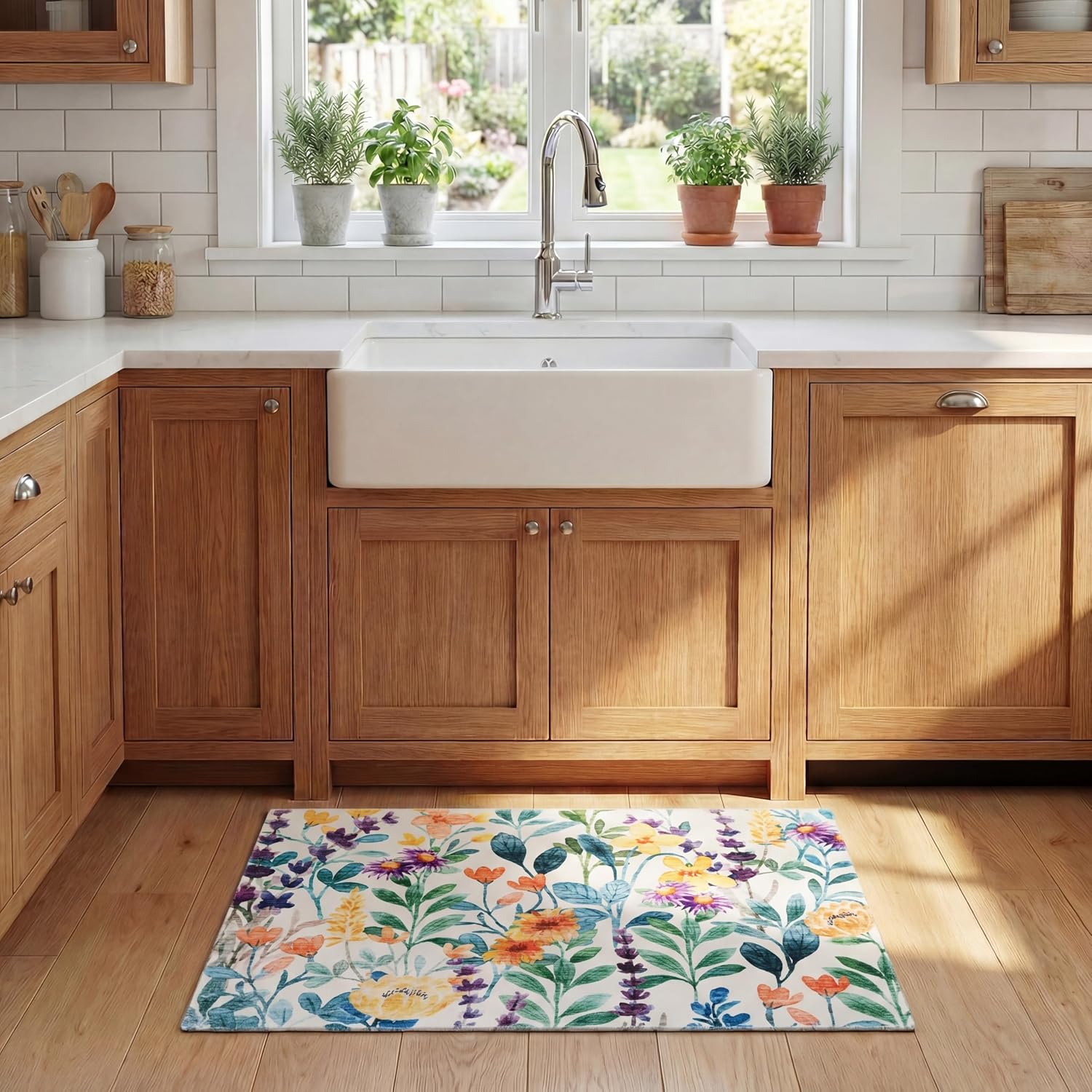 SAFAVIEH Washable Rug Door and Kitchen Mat Collection - 2'3" x 4', Ivory & Green, Slip Resistant & Easy to Clean, Ideal for Entryway, Front Door, Bathroom, Mudroom, Accent Space (DKM304A)