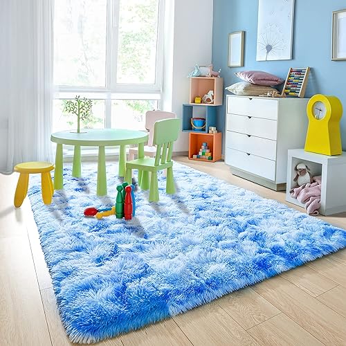 Miniatura 7 de Noahas Alfombra suave y lanuda para dormitorio, para habitación de niños y niñas, bonita alfombra mullida para dormitorio de niños, alfombra pequeña