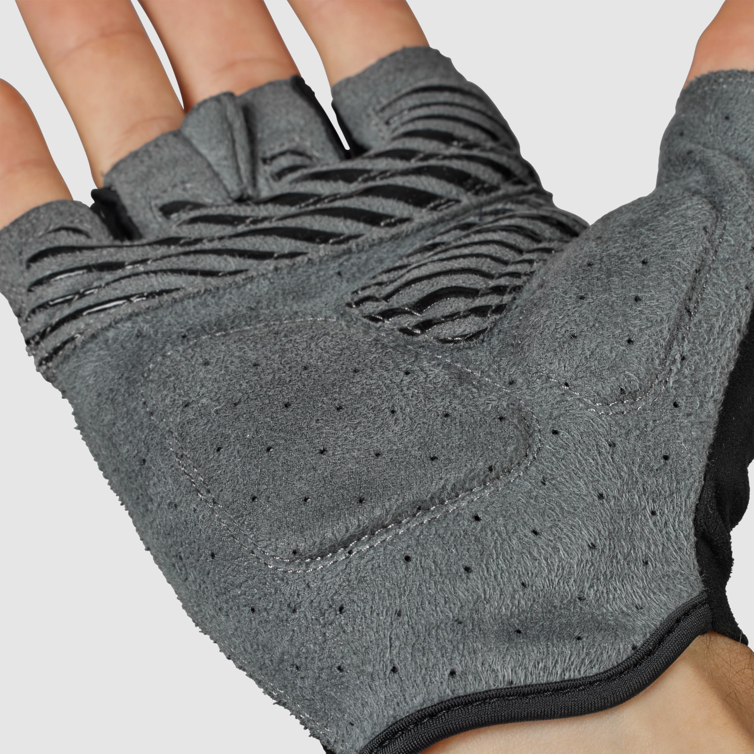 GripGrab Expert RC Max Kurzfinger Fahrradhandschuhe Sommer Radhandschuhe | Gepolsterte Halbfinger-Handschuhe mit Ride Comfort Max Polsterung, Silikon-Grip, Klettverschluss und Frottee-Daumen