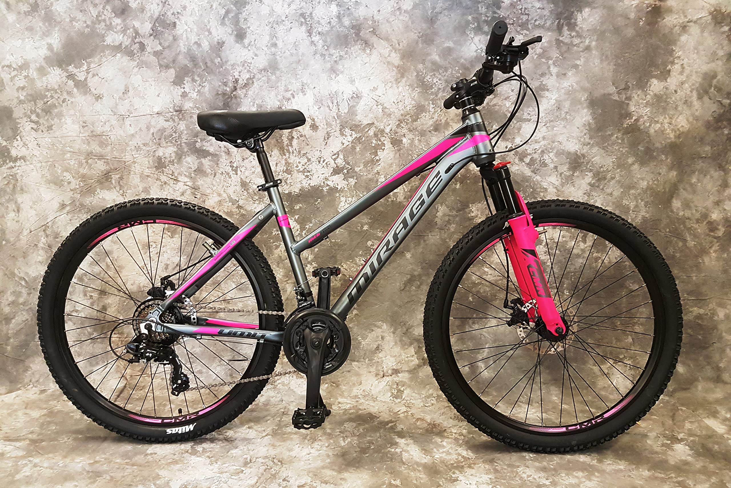 Generisch 26 Zoll Aluminium Damen MTB Gefedert mit 21-Gang Daumenklickkettenschaltung, Scheibenbremsen NEU 2670-ANTRA-PINK Bitte BEACHTEN AB 155 cm KÖPERGRÖSSE GEEIGNET !!!!!!!
