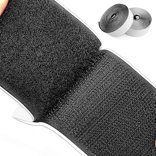 Matenf Tiras de gancho y bucle con adhesivo, combinación de 1 x 4 pulgadas y 2 x 4 pulgadas, excelente agarre, resistente, cinta de montaje, cinta