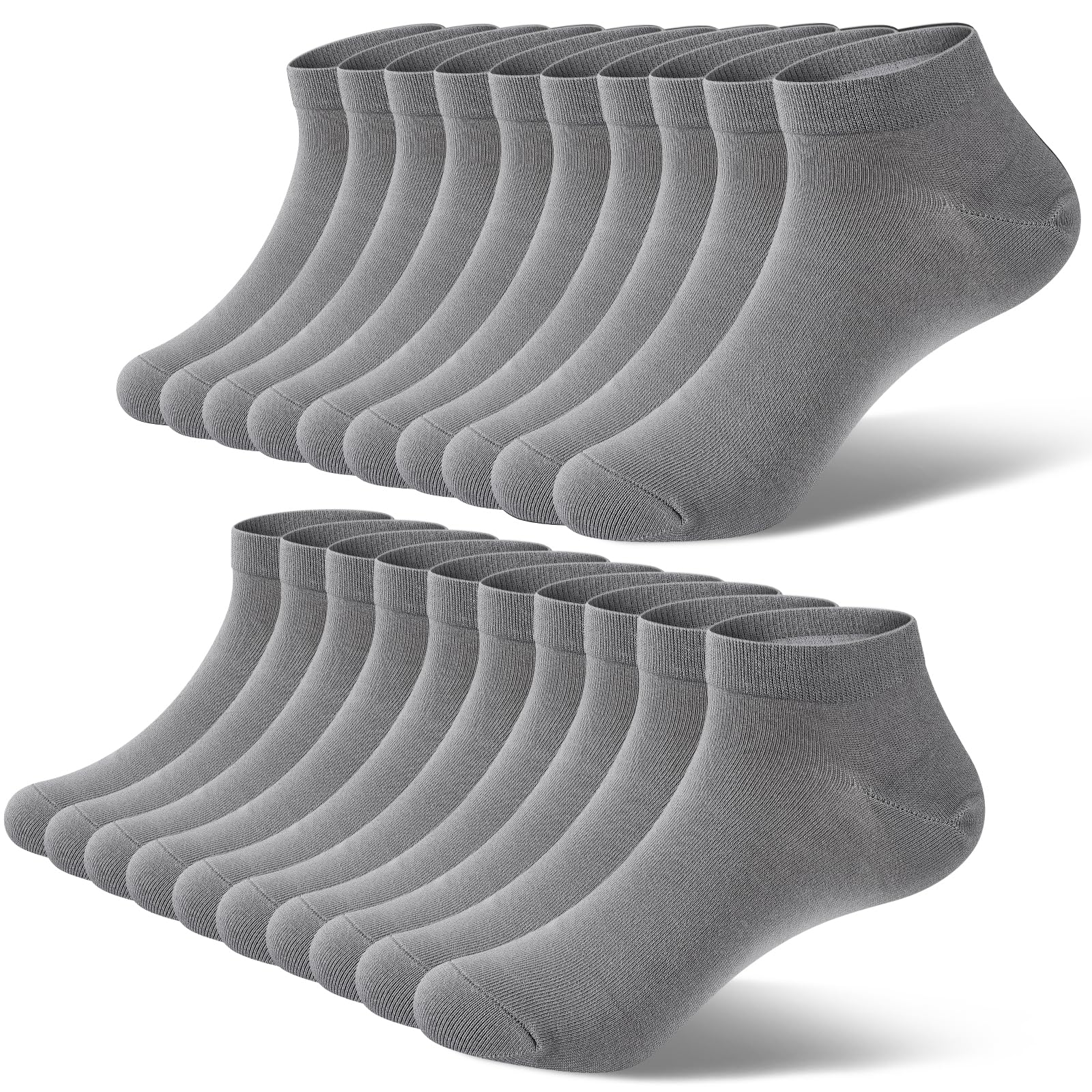 fitfets Sneaker Socken Herren Damen Baumwolle 10 Paar Sneakersocken Kurz Sneakersocken Socks Unisex Schwarz Weiß Grau,Dunkelgrau,43-46