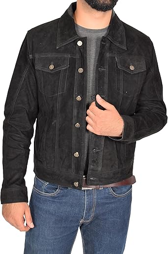 black suede denim jacket