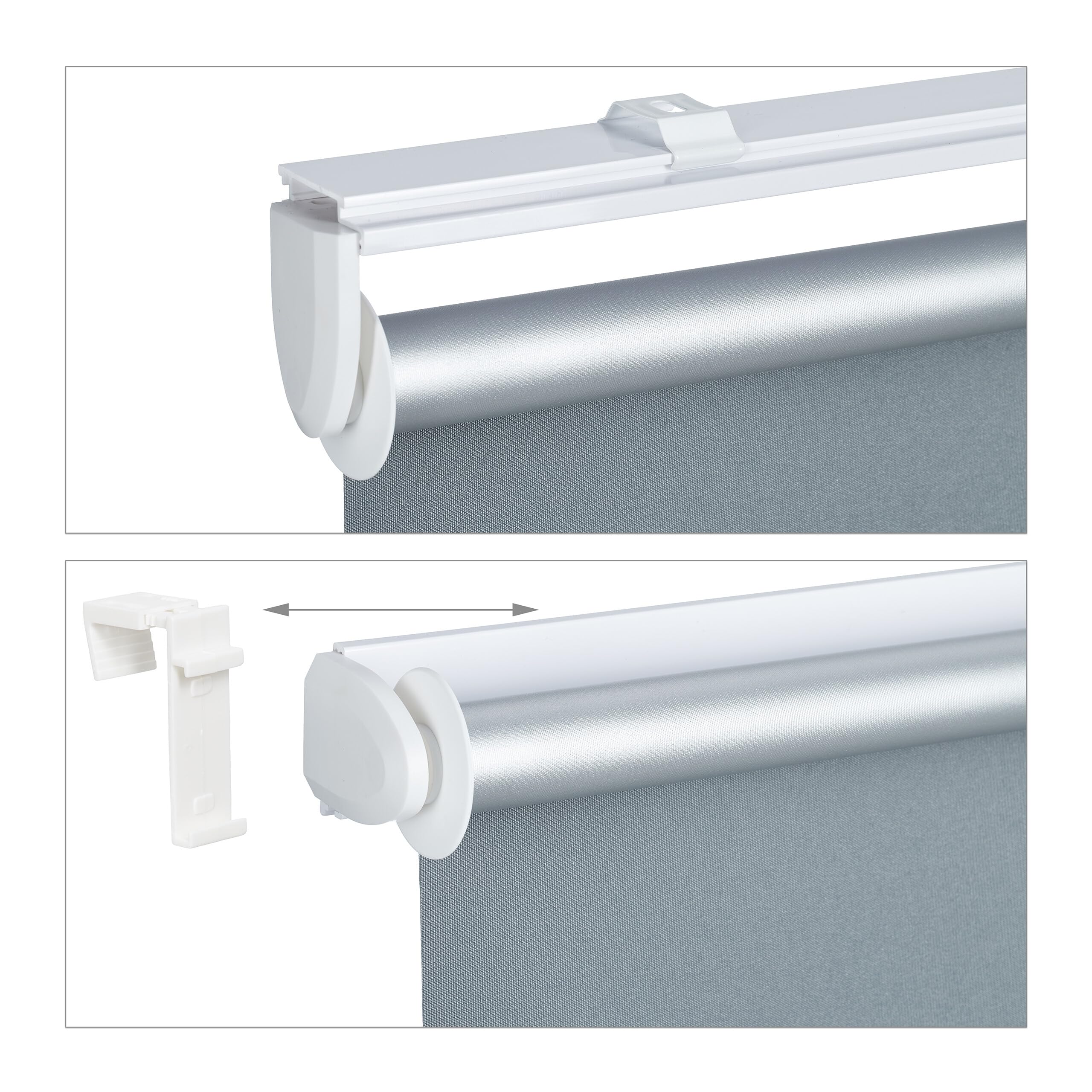 Relaxdays Tenda a Rullo per Interni Termica, Tendina Oscurante e Isolante, Catenella, 80x160cm, Tessuto L: 76 cm, Grigio