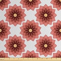 Vista 12 de Ambesonne Lattice Faux Suede Fabric by The Yard, Morocco Intricate Pattern Orient Influences, for Indoor Outdoor DIY Projects Upholstery, 2 Yards