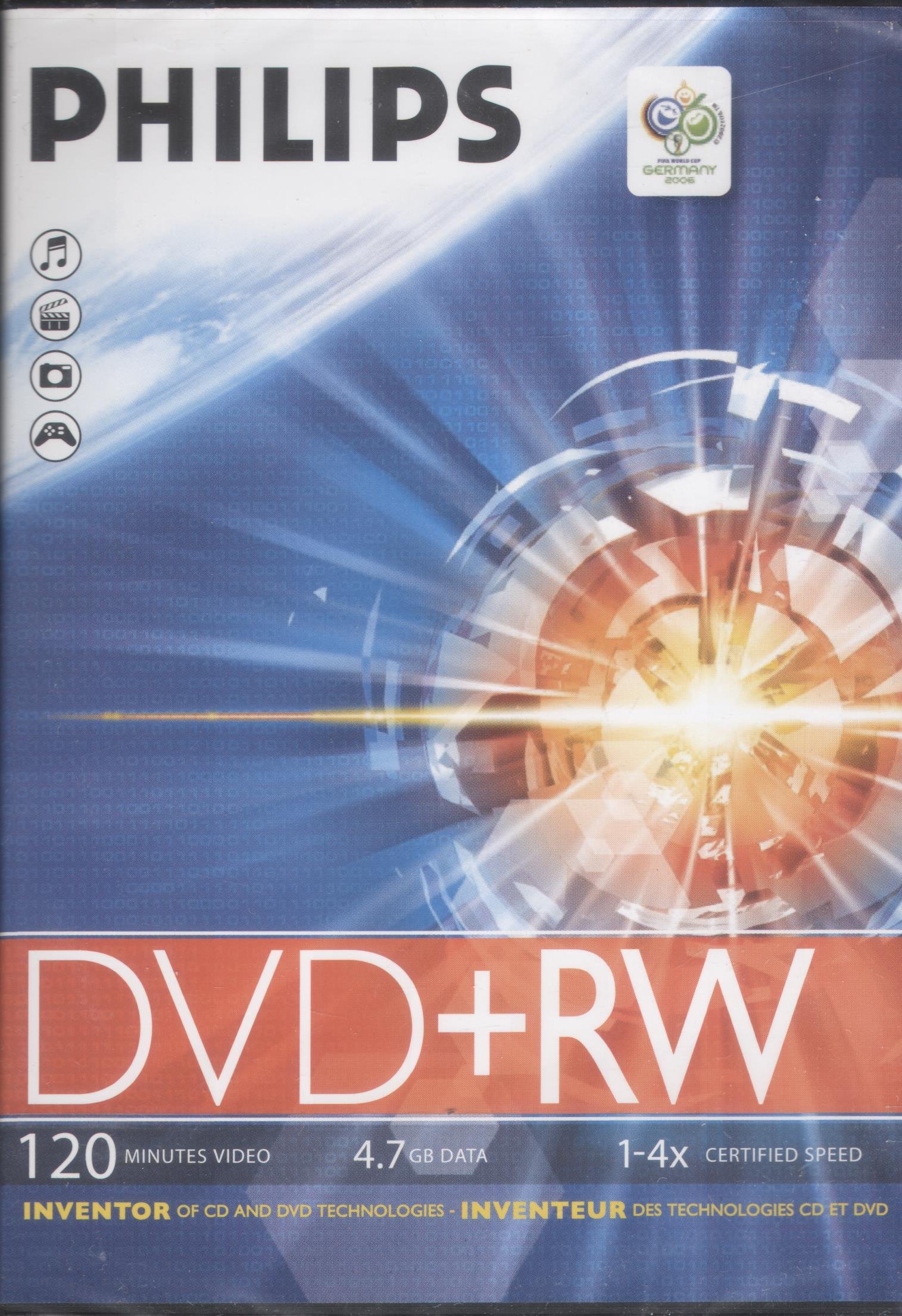 Philips DVD+RW Rohling in Videobox, 4,7 GB/120 Min, 4x Speed, 10 Stück