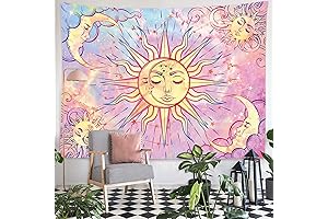 Ohjijinn Girls Tapestry for Bedroom: Sun and Moon Tapestry for Celestial Dreamy Vibes