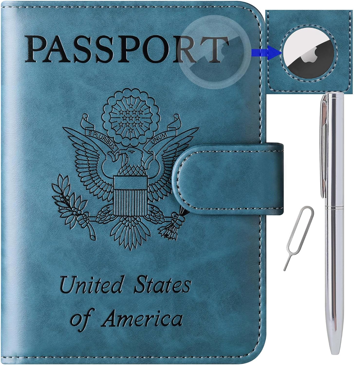 LOHASLIFE Airtag Passport Holder for Travel, Rfid Passport Cover Wallet