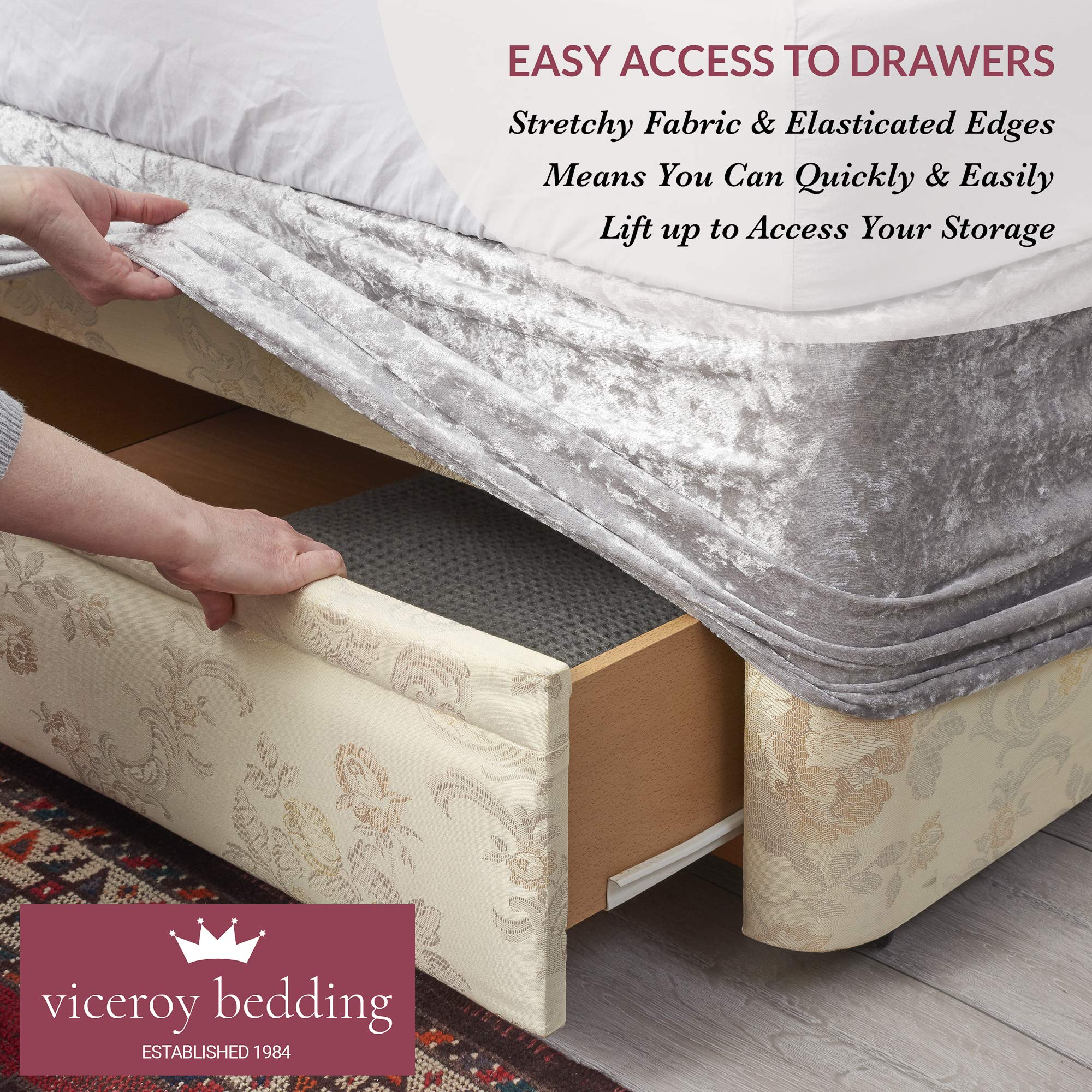 viceroy bedding BED WRAP Crushed Velvet Divan Bed Base COVER