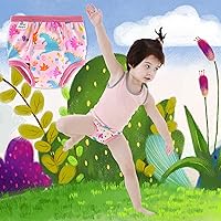 Vista 2 de Max Shape 6 paquetes de ropa interior de entrenamiento para niñas con capa absorbente de cena, pantalones reutilizables de entrenamiento