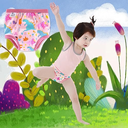 Miniatura 3 de Max Shape 6 paquetes de ropa interior de entrenamiento para niñas con capa absorbente de cena, pantalones reutilizables de entrenamiento para el