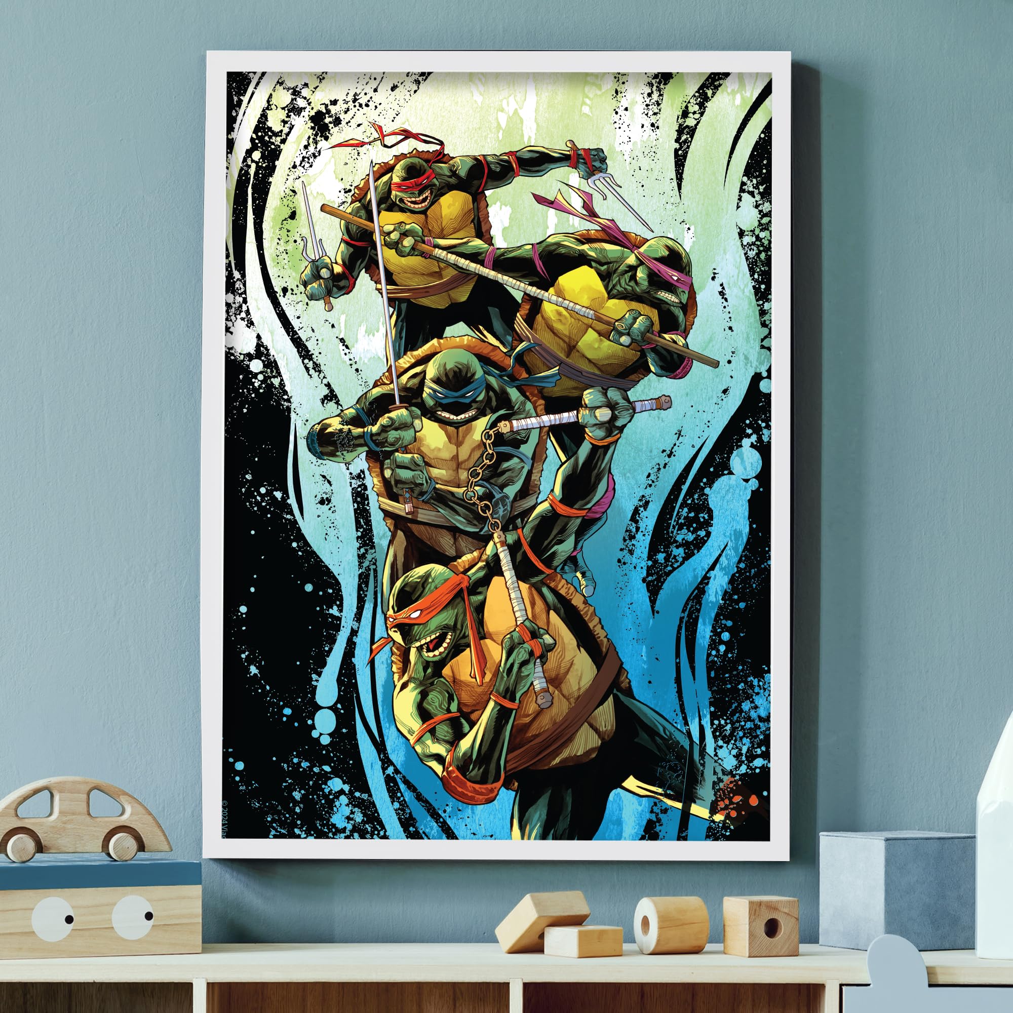 Teenage Mutant Ninja Turtles Print - Group Wave Splatters Poster World of TMNT Wall Art (21cm x 29.7cm - A4)