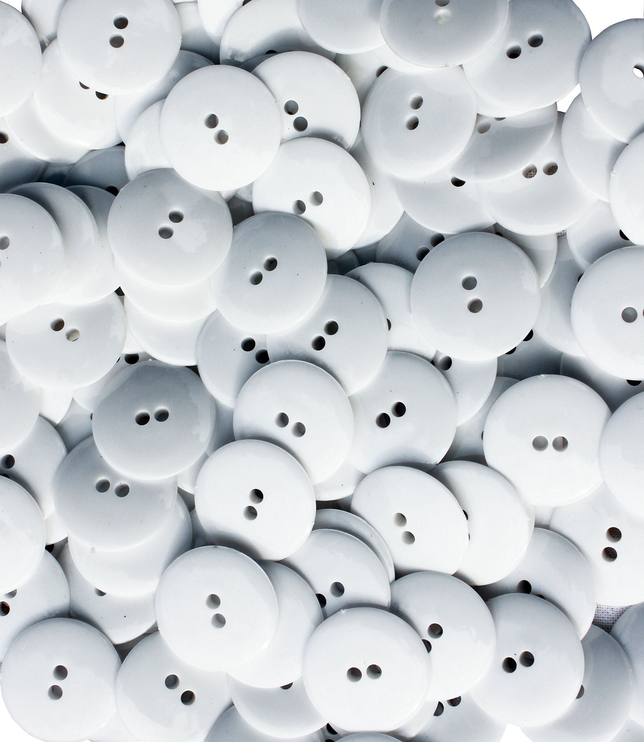 Full Funk Generic 1 inch Wide Plastic Button Sharp Cut Bulk 120 pcs Pack