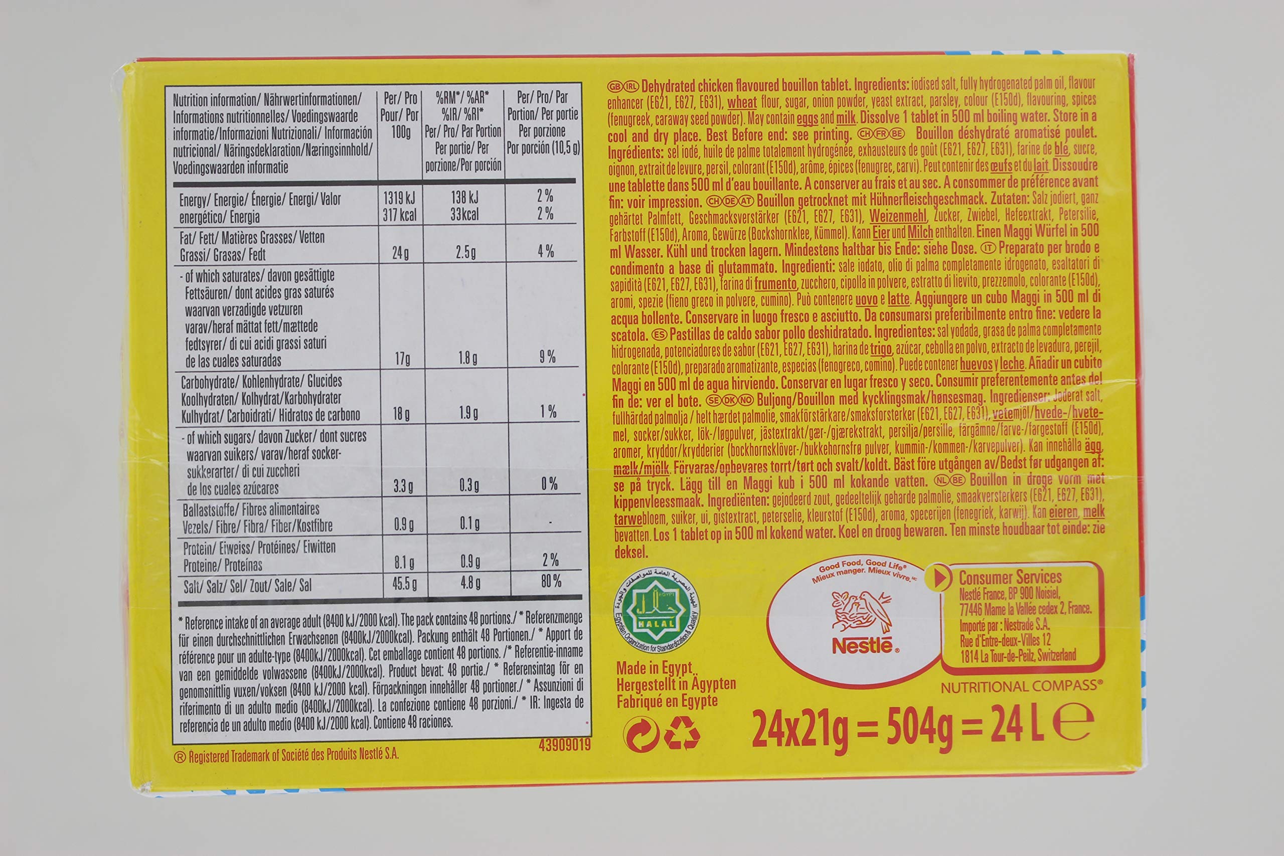 MAGGI - Bouillonwürfel Hühnchen Halal, (24 X 21 GR)