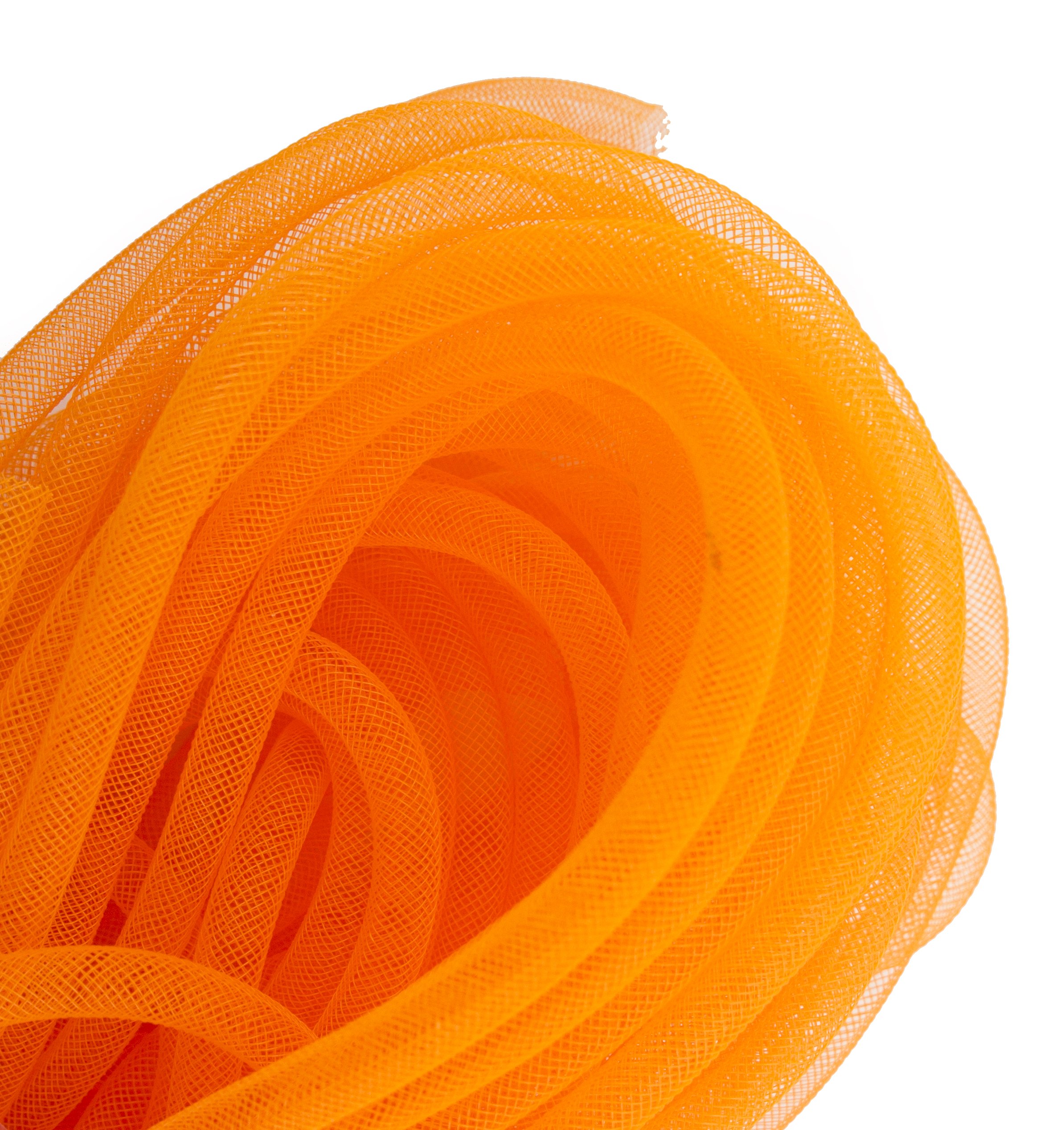 Crin tubulaire orange Hand® de 8 mm pour décors de chapellerie et créations de mode
