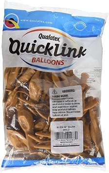 Qualatex PIONEER BALLOON COMPANY 90267 QUICKLINK-GOLD, 6", 1 Count Pack of 1