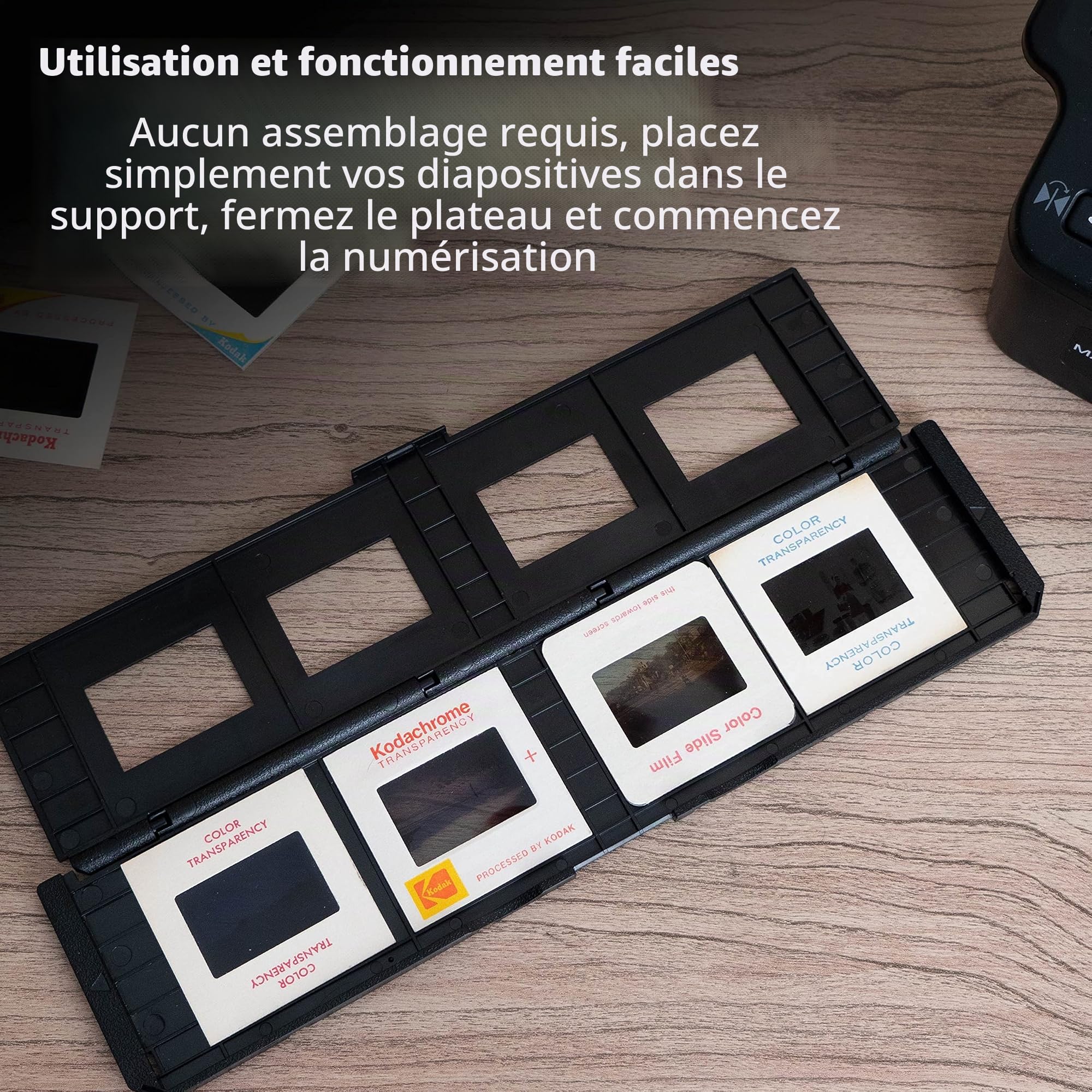 Magnasonic Lot de 3 Supports de Film Long pour scanners de Films compatibles de 35 mm, Peut contenir 4 Diapositives pour accélérer Le Temps de Traitement, Facile à Utiliser, aplatit et protège Les