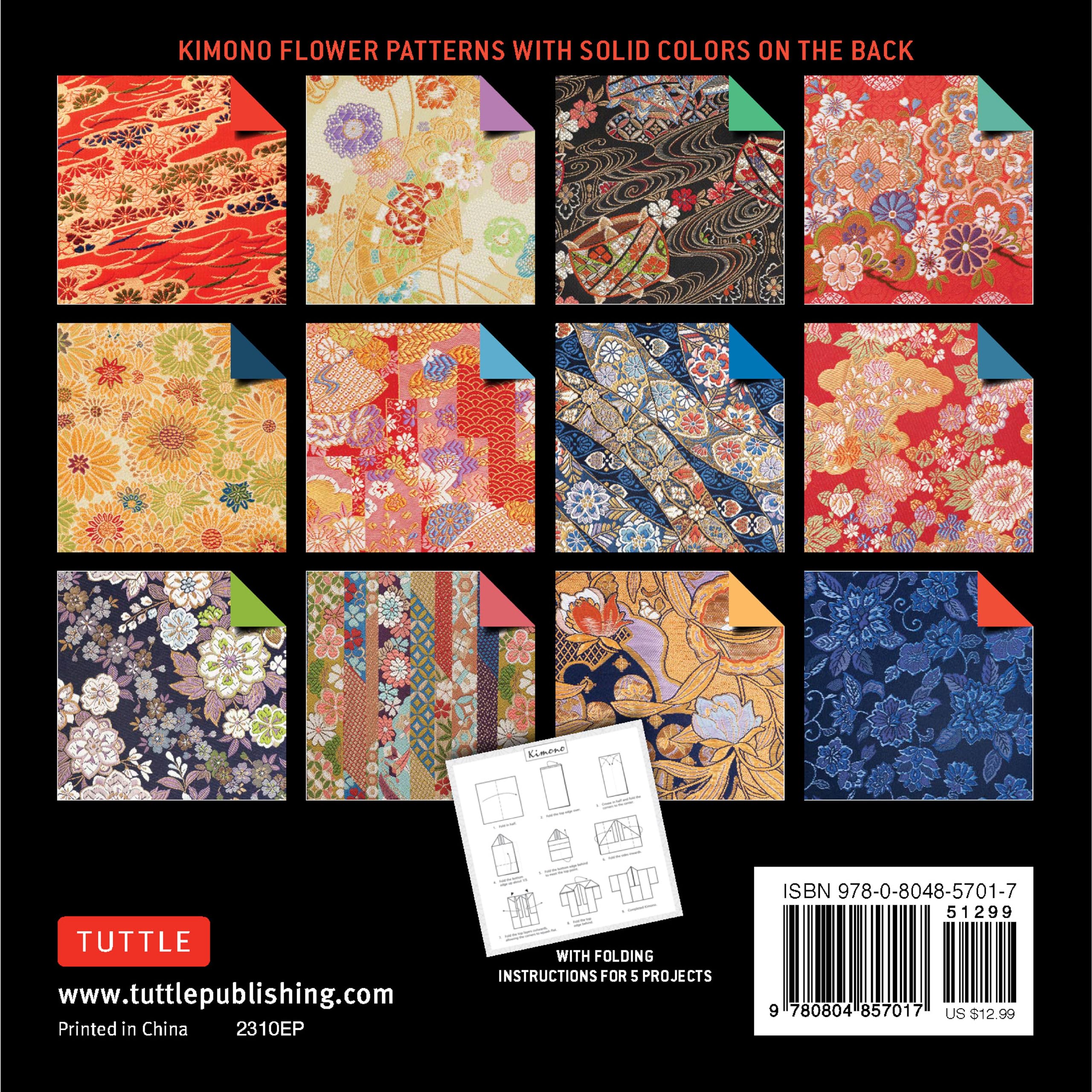 Origami Paper 500 Sheets Kimono Flowers 6" 15 Cm