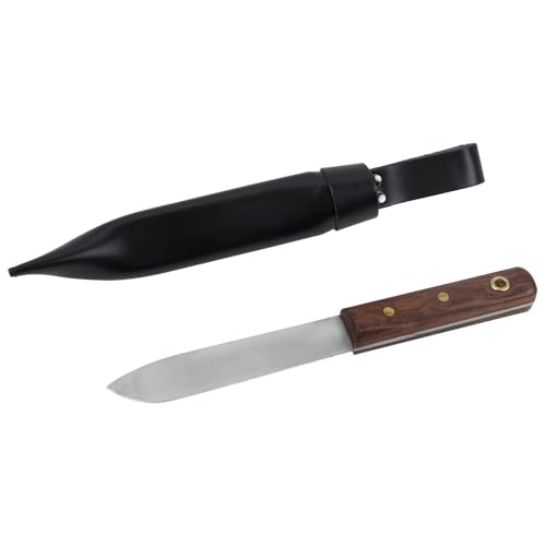 Dönges Matrosenmesser mit Scheide JD5110-12-126-2475 (Messer Schneide Klingen Klinge), Edelstahlklinge, Lederscheide mit Koppelschlaufe, seewasserfester Edelholzgriff