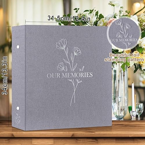 Miniatura 2 de Lanpn Álbum de fotos de 4 x 6 pulgadas, 600 bolsillos, gran capacidad de lino Our Memories, libro de fotos grande con capacidad para 600 fotos