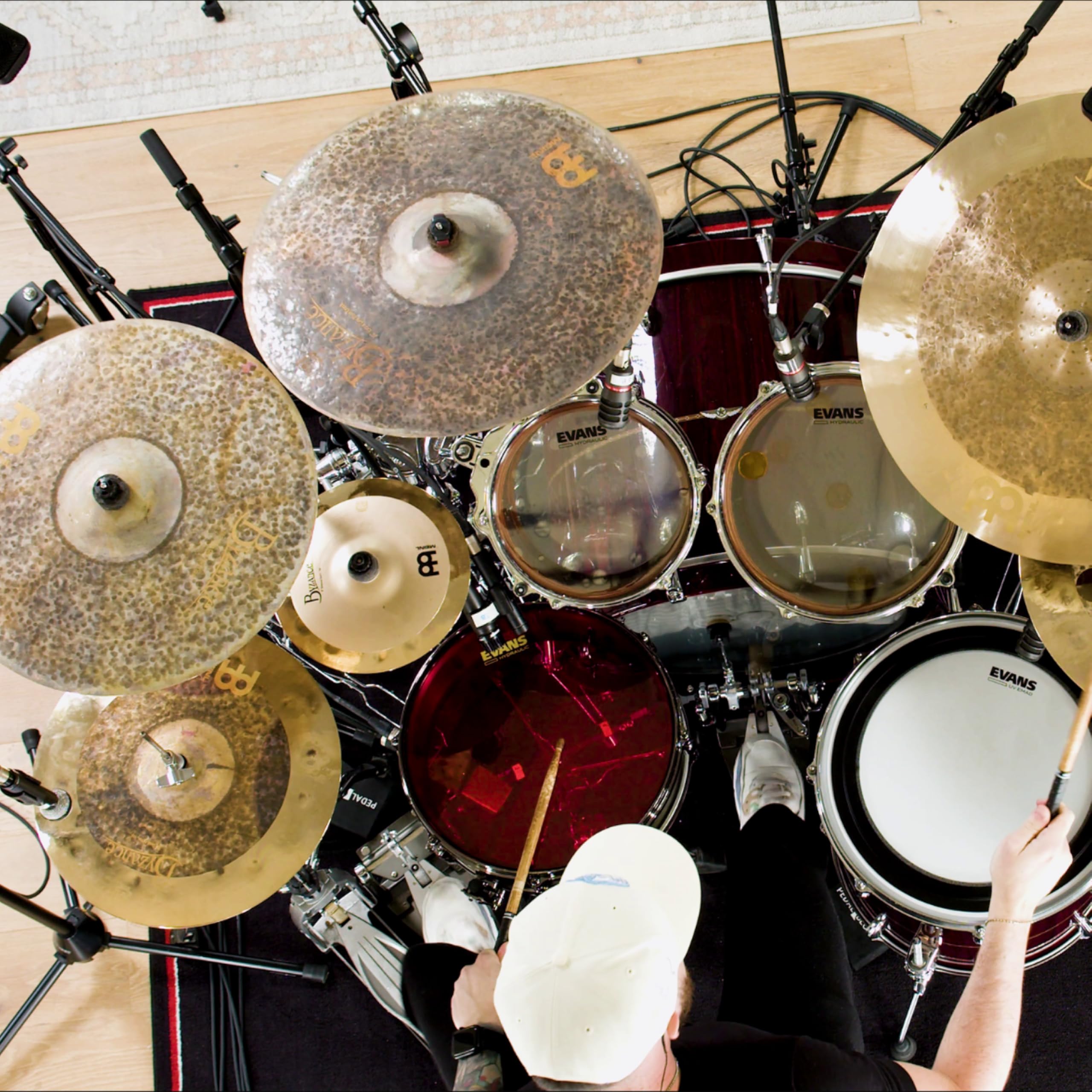Meinl Cymbals Byzance Dual Cymbales Hihat 15 pouces (38,10cm) pour Batterie - Bronze B20, Finition Brute et Brillante (B15DUH)
