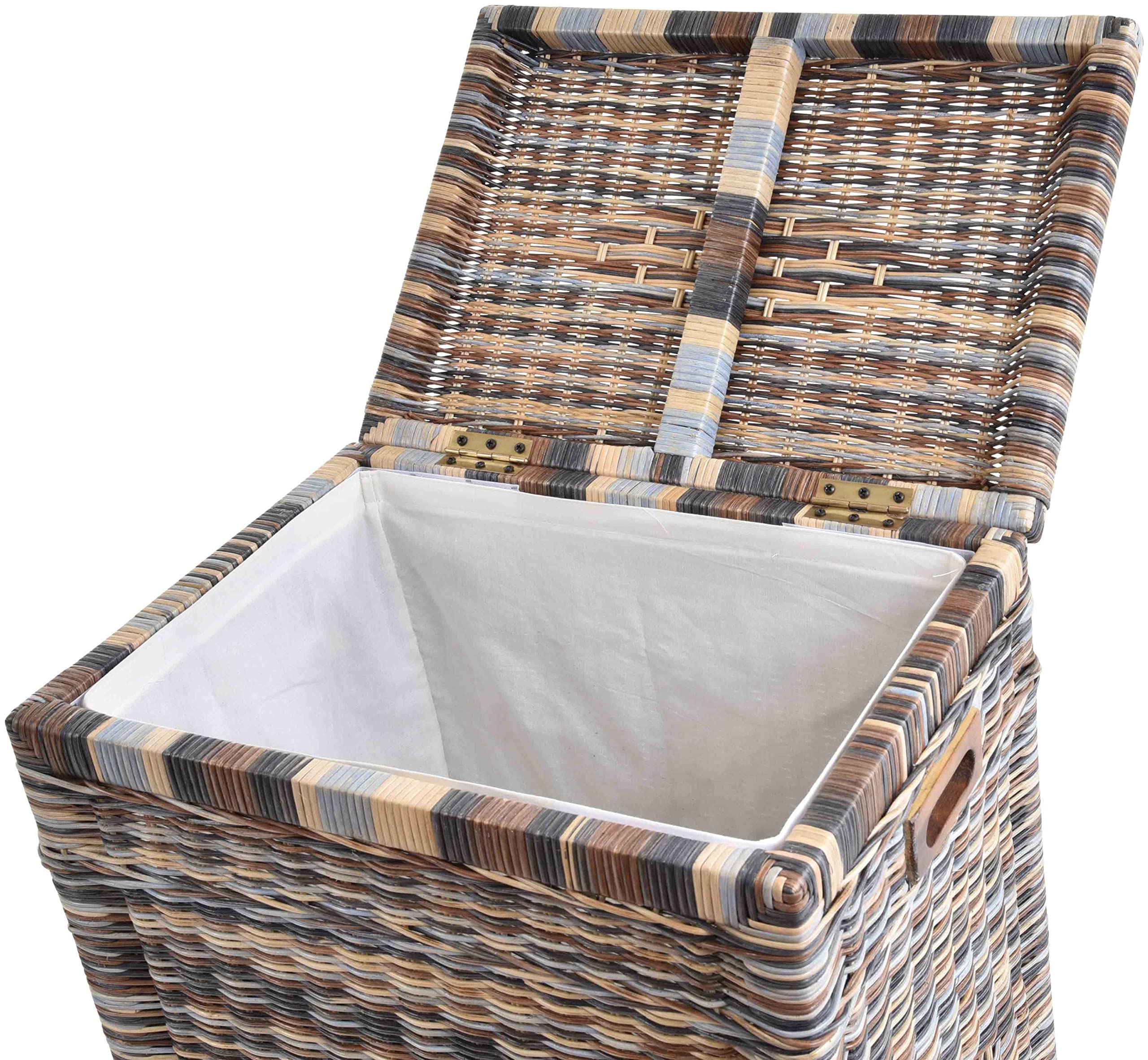Wäschetonne/Wäschekorb aus Rattan (Mehrfarbig)
