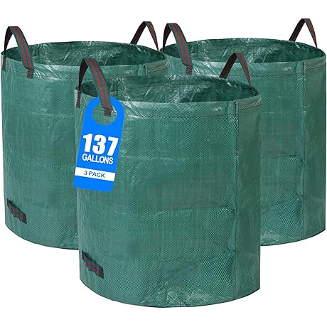 3-Pack 137 Gallons Reusable Yard Waste Bags